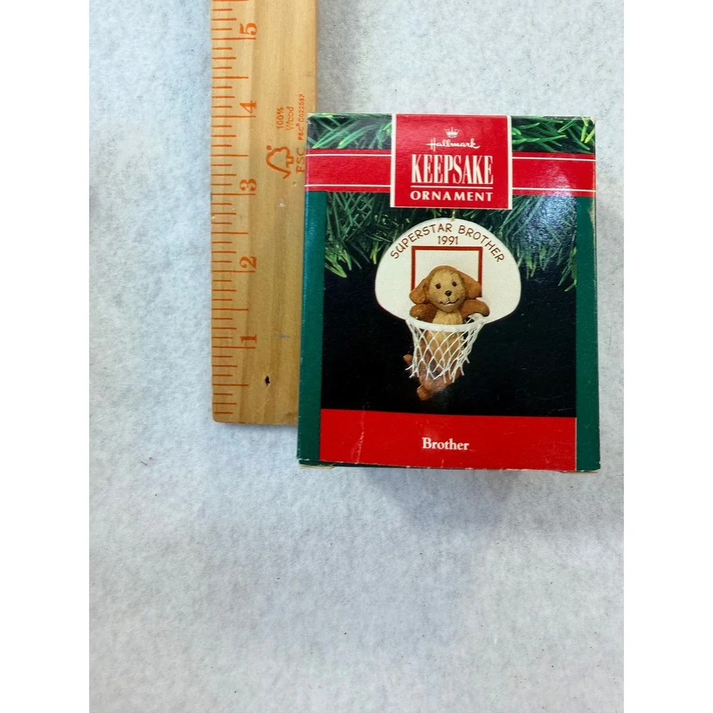 Hallmark Keepsake Ornament 1991 Superstar Brother Puppy Basketball QX547-9 VTG